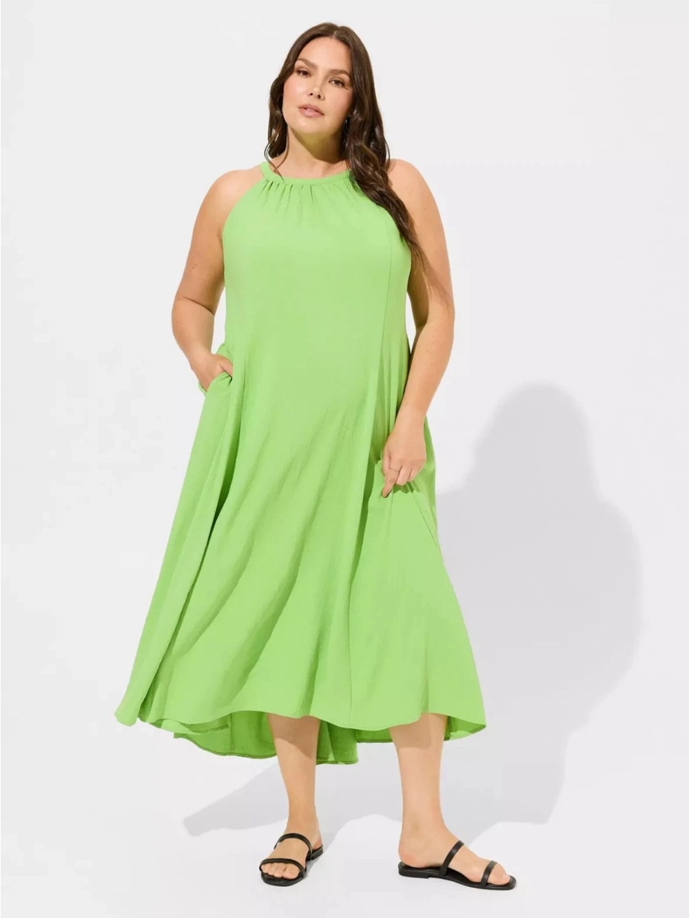 Torrid Plus Size Lime Green Midi Dress
